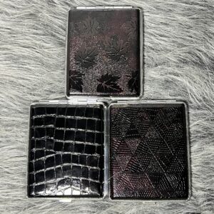 不鏽鋼菸盒-花皮革