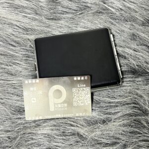 不鏽鋼菸盒-黑皮革